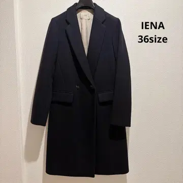 새상품급 IENA 이에나 체스터 코트 다크 네이비 36