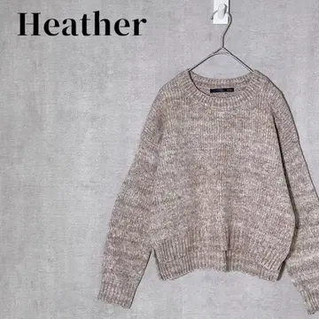 Heather 양모 알파카 혼방 믹스 컬러 크루넥 니트 사이즈 F