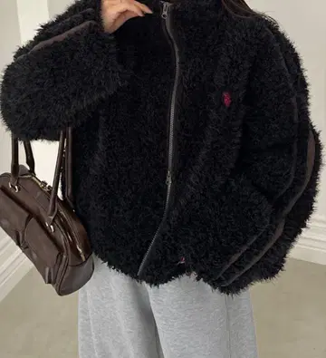 U.S.POLO ASSN. 자수 보아 블루종