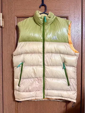 MOUNTAIN EQUIPMENT 다운 베스트 M 그린/베이지