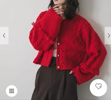 패치워크 케이블 니트 가디건