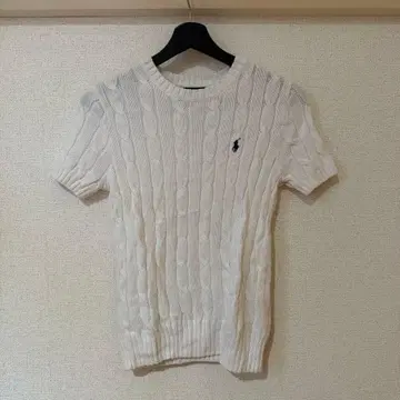 폴로 랄프 로렌 반팔 스웨터 화이트