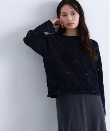 스팽글 모헤어 니트 natural beauty basic