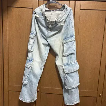 ZARA 라이트 블루 카고 팬츠 복수 포켓