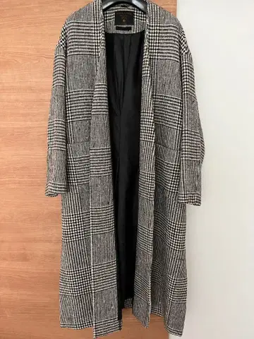 MICA & DEAL 체크 무늬 롱 코트