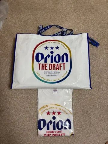 오리온 맥주 T셔츠 L 사이즈 화이트 오리온 맥주 쇼핑백