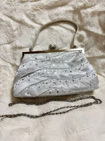 [컨디션 최상] 2WAY 파티 백 클러치백 실버 결혼식 비즈