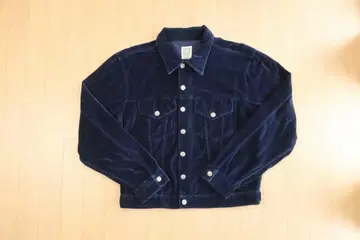 벨로아 자켓 네이비 L 면 100% 트래커 자켓 짧은 기장 구제 의류