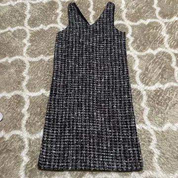 트위드 체크 원피스 점프 스커트