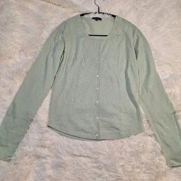 띠어리 캐시미어 100% 민트 그린 가디건 사이즈 2 S