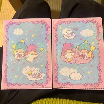 리틀트윈스타 카페 클리어 파일 2장 세트 키키라라 카페
