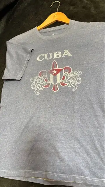 CUBA 디자인 빈티지 T셔츠 블루