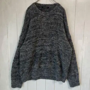 복슬복슬 오버 사이즈 퍼 니트 크루넥 스웨터