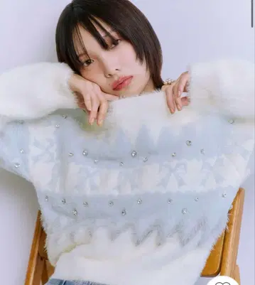 릴리 브라운 리본 비쥬 니트