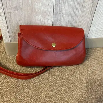 marmero 빨간색 가죽 플랩 숄더백