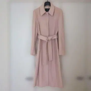INED 캐시미어 100% 9호 페일 핑크 벨트 포함 롱 코트