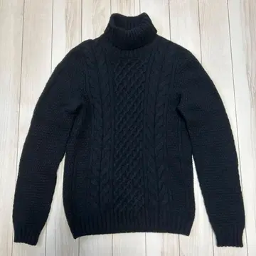 Drumohr 돌모어 터틀넥 케이블 니트 블랙