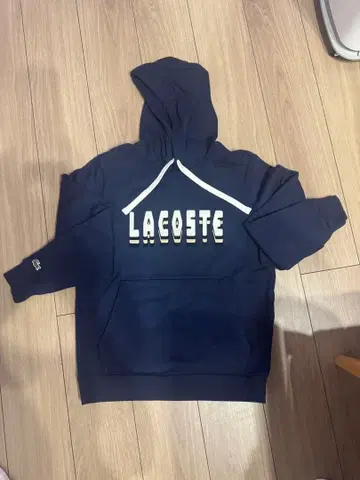 LACOSTE 네이비 후드 부착 후드티