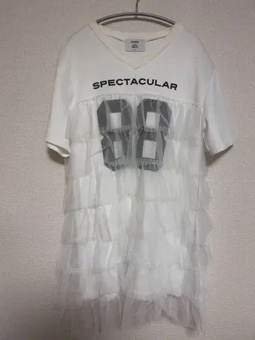 jouetie 넘버링 튤 도킹 원피스