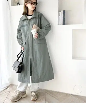 그레이 집업 롱 코트