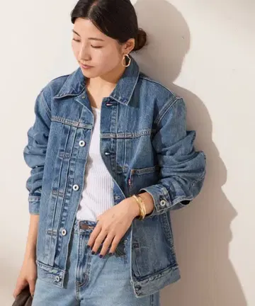 데님 자켓 버튼 프론트