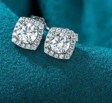 고품질 모이사나이트 스터드 귀걸이 실버 925