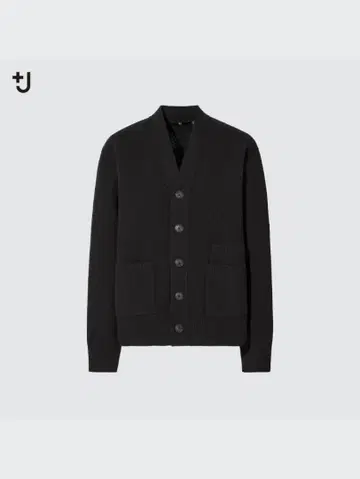 [UNIQLO +J] 프리미엄 라무 V넥 가디건 블랙