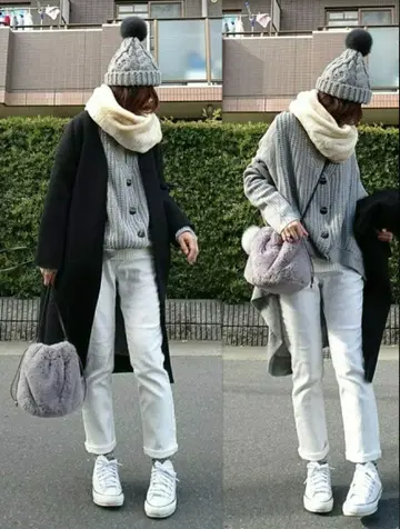 [ 새상품급 ] 안티카 antiqua 2way 로우 게이지 니트 가디건