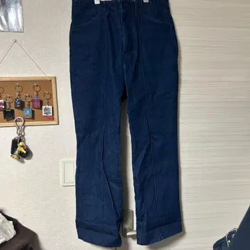 다크 네이비 인디고 블루 HARE 스트레이트 데님 팬츠