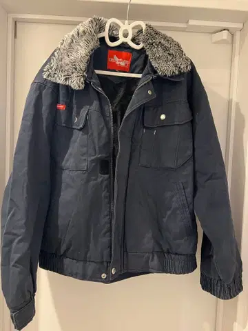 GIN WASHI 퍼 부착 네이비 자켓 LL