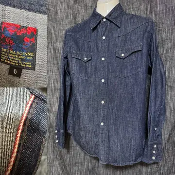 BRU NA BOINNE 빨간 귀 박쥐 데님 셔츠 일본제 도메스티코