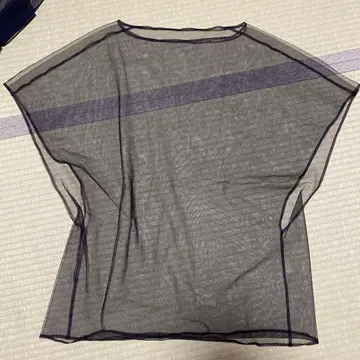 시스루 박스 실루엣 반팔 상의