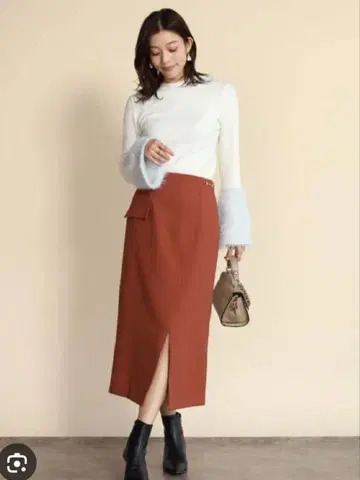 택 포함 새상품 YAMADAYA 페넬 비트 악센트 내로우 스커트