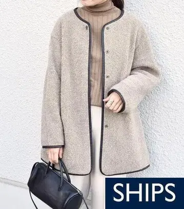 보아 코트 SHIPS WOMEN 쉽스 베이지 새상품급