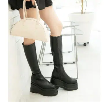 [ R&E ] 트리플 밑창 통굽 스트레치 롱 부츠 LL