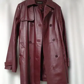 여성용 가죽 자켓 하프 코트 보르도 와인색