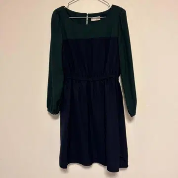 Je chichi M 그린 네이비 긴팔 원피스