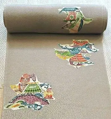 류큐 빙가타 시사 패턴 크레이프 원단 코몬 옷감 (열처리 완료)