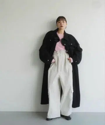 Knuth Marf 3WAY 데님 트렌치코트/롱 코트 블랙