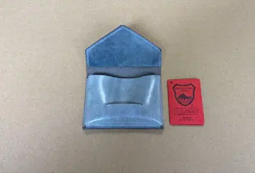 도치기 가죽 카드 케이스 블루 그레이