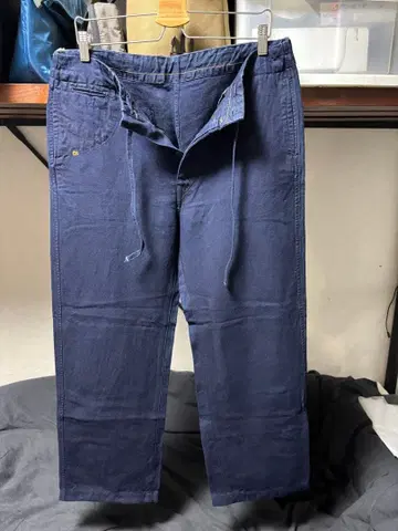 45rpm 네이비 코튼 와이드 팬츠