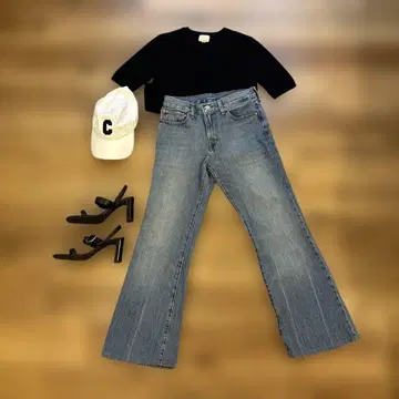 부츠컷 데님 W27 L34 라이트 블루