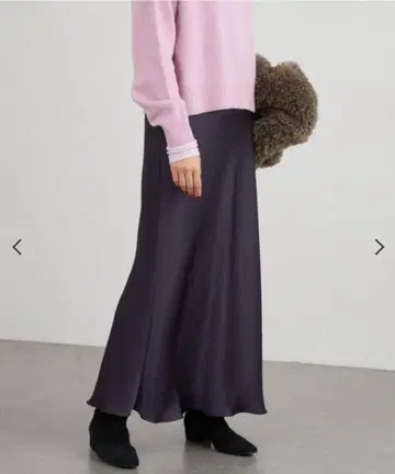 새상품급 더블 새틴 스커트 36 브라운 이에나 IENA