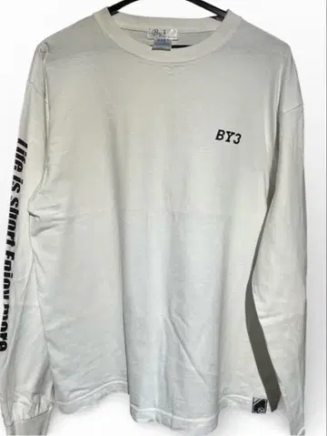 BY3 화이트 긴팔 티셔츠