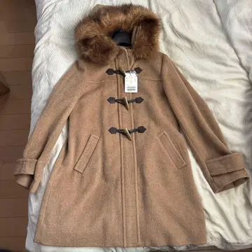 베이지 퍼 더플 코트 사이즈 13