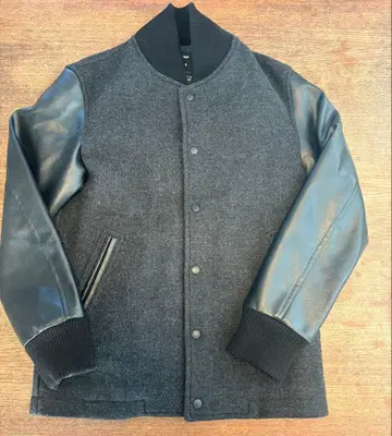 CABANE de ZUCCA 소매 길이 가죽 바시티 자켓 카반드 주카