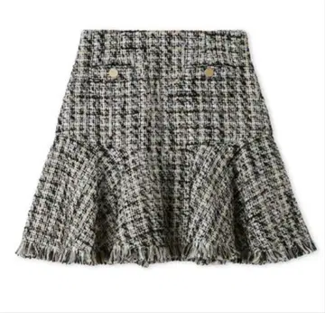 LILY BROWN 프린지 트위드 미니 스커트