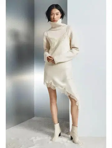 [ ZARA ] ZW COLLECTION 비대칭 레이스 원피스