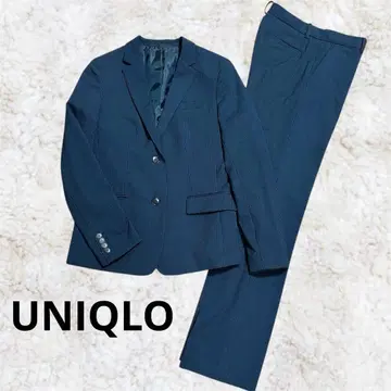 새상품급 유니클로 UNIQLO 수트 셋업 스트라이프 네이비