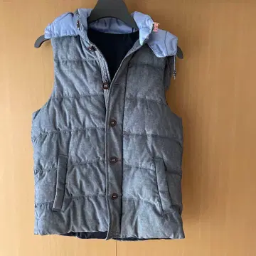 블루 퀼팅 다운 베스트